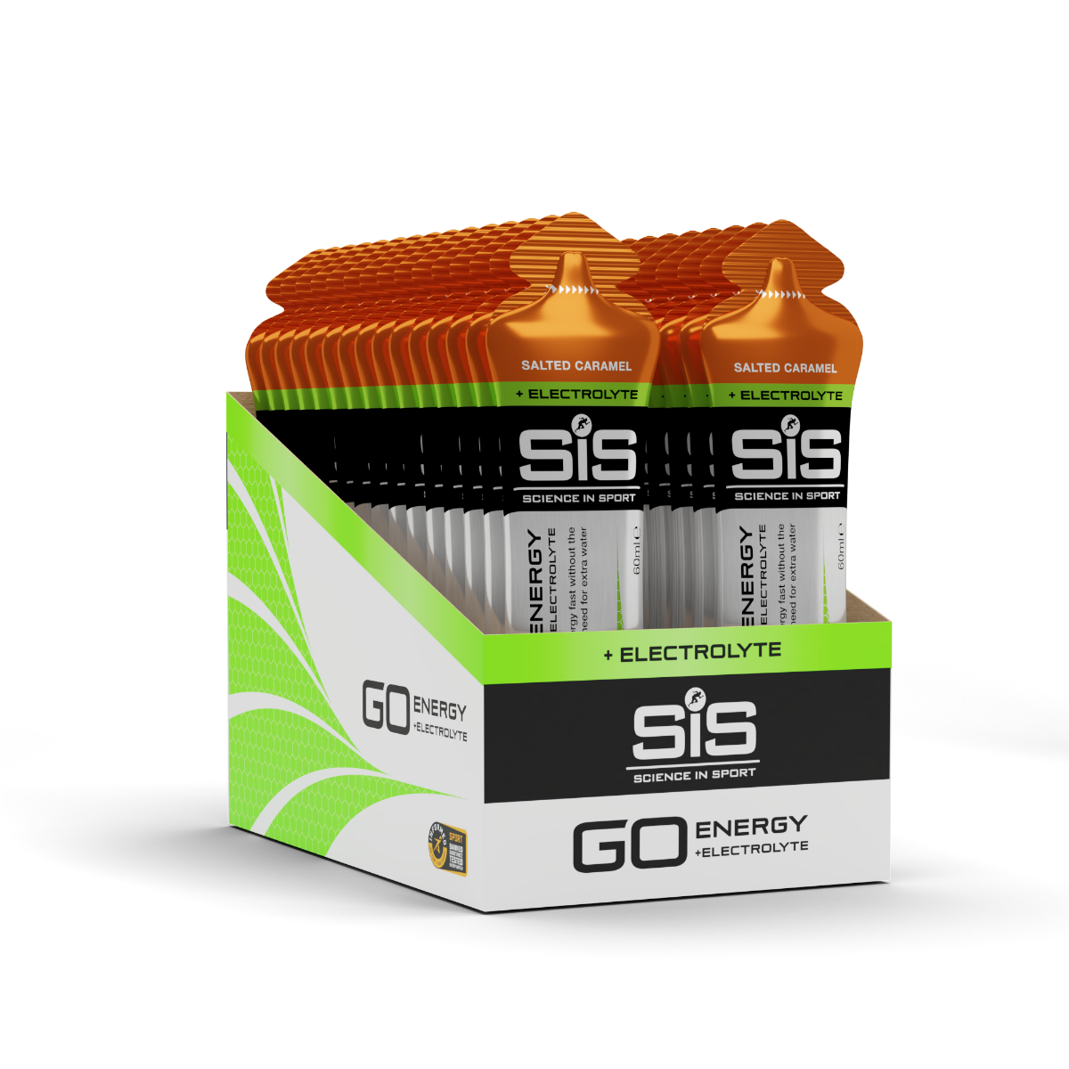 GO Energy + Electrolyte Gel Caramello Salato - Confezione da 30 pezzi