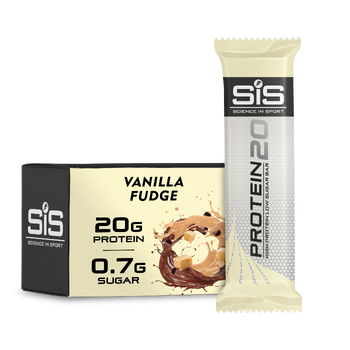 Protein20 lavoured bar designed for on-the-go with 20g of protein and 0.5g-0.7g of sugar per bar depending on flavour.