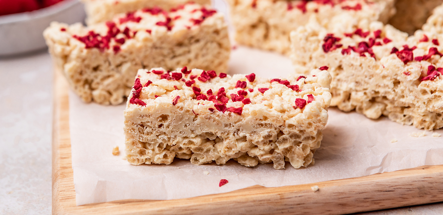 Raspberry & White Chocolate Crispy Bars