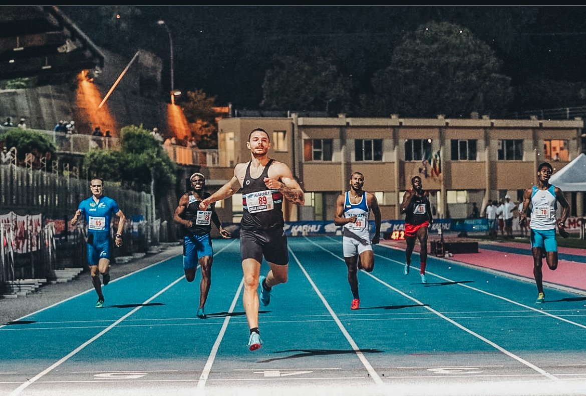 running on track in dark