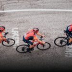 INEOS cycling up hill in Giro