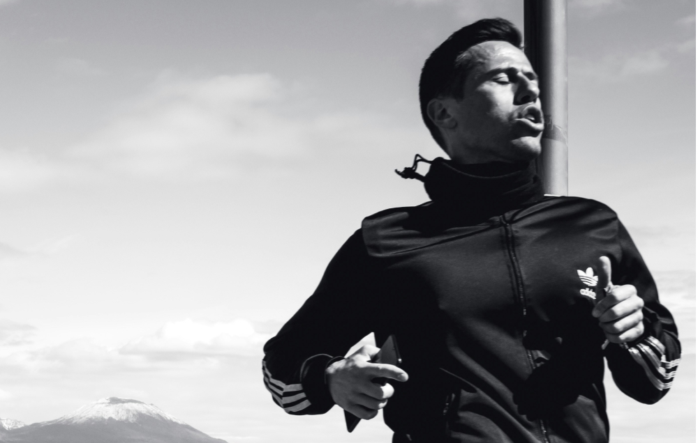 Runner looking exhausted during training 