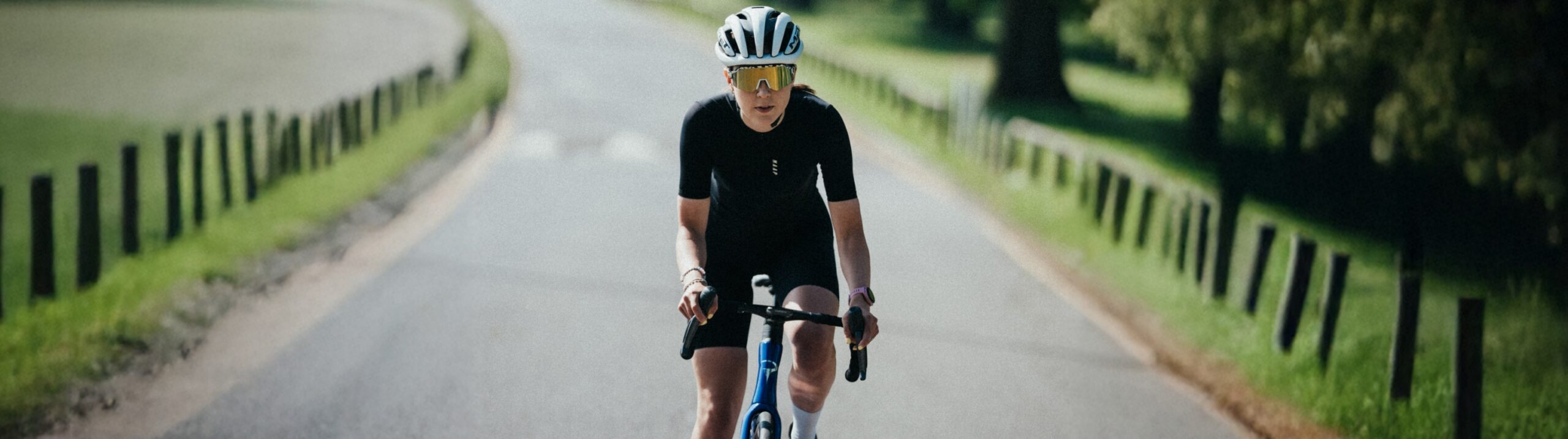 Cyclist partway through a long-distance ride