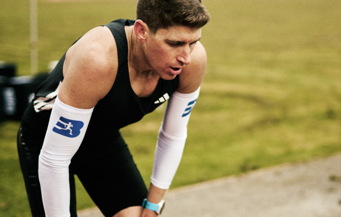 A runner in discomfort