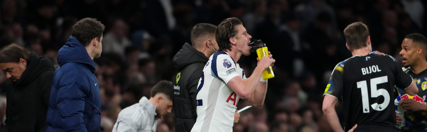 Conor Gallagher having a drink from an SiS bottle during a home match
