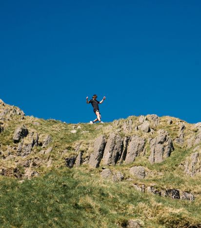 Josh Wade training for a trail ultramarathon up a mountain
